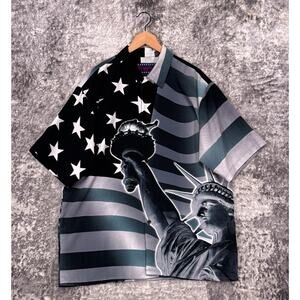 Vintage Y2K Dragonfly Shirt XL Mens Patriotic USA Statue of Liberty Graphic